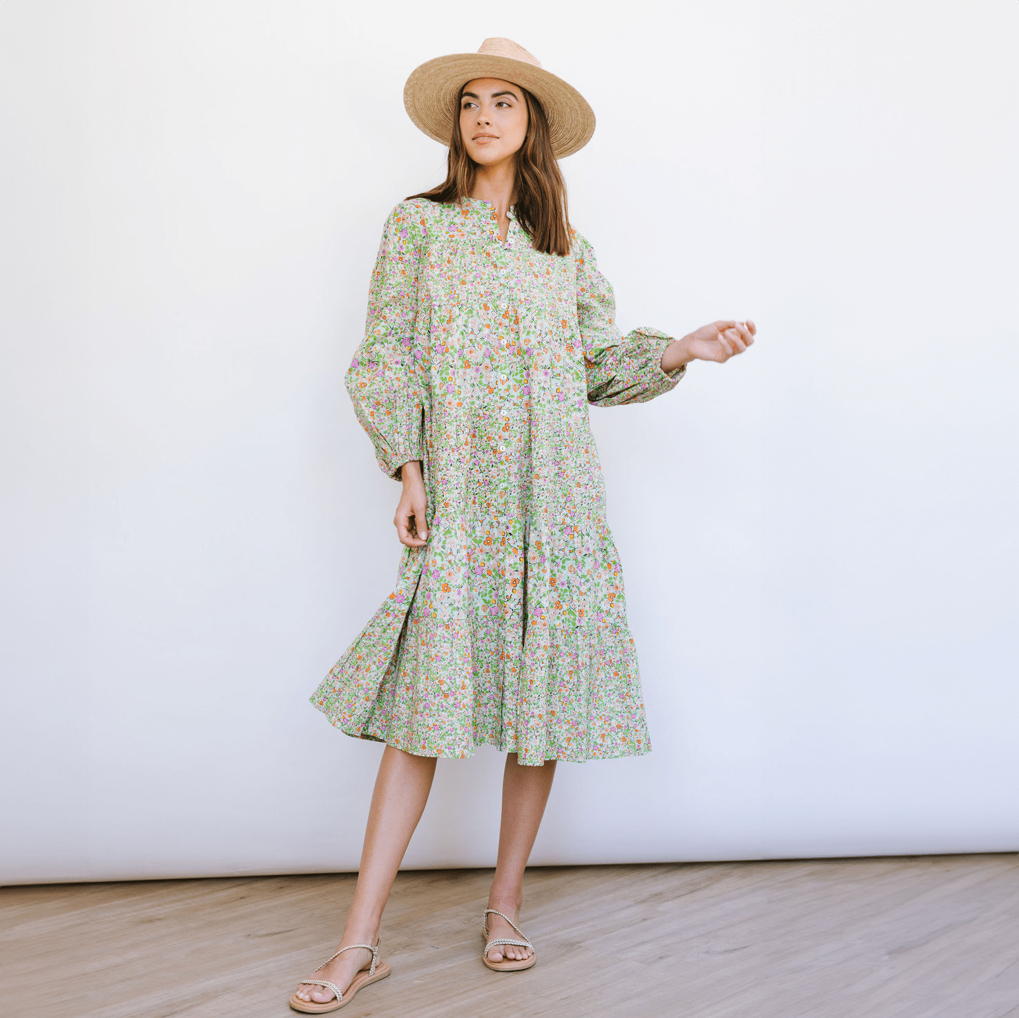 Sunshine Tienda® Dresses Key Lime Flower Anna Dress