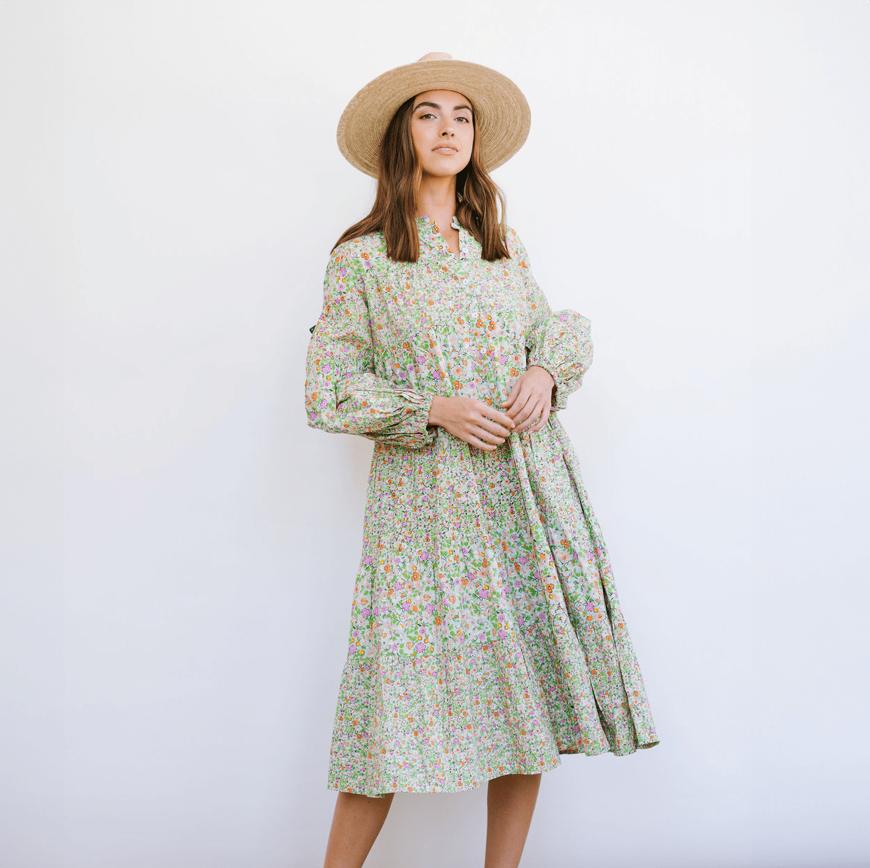 Sunshine Tienda® Dresses Key Lime Flower Anna Dress