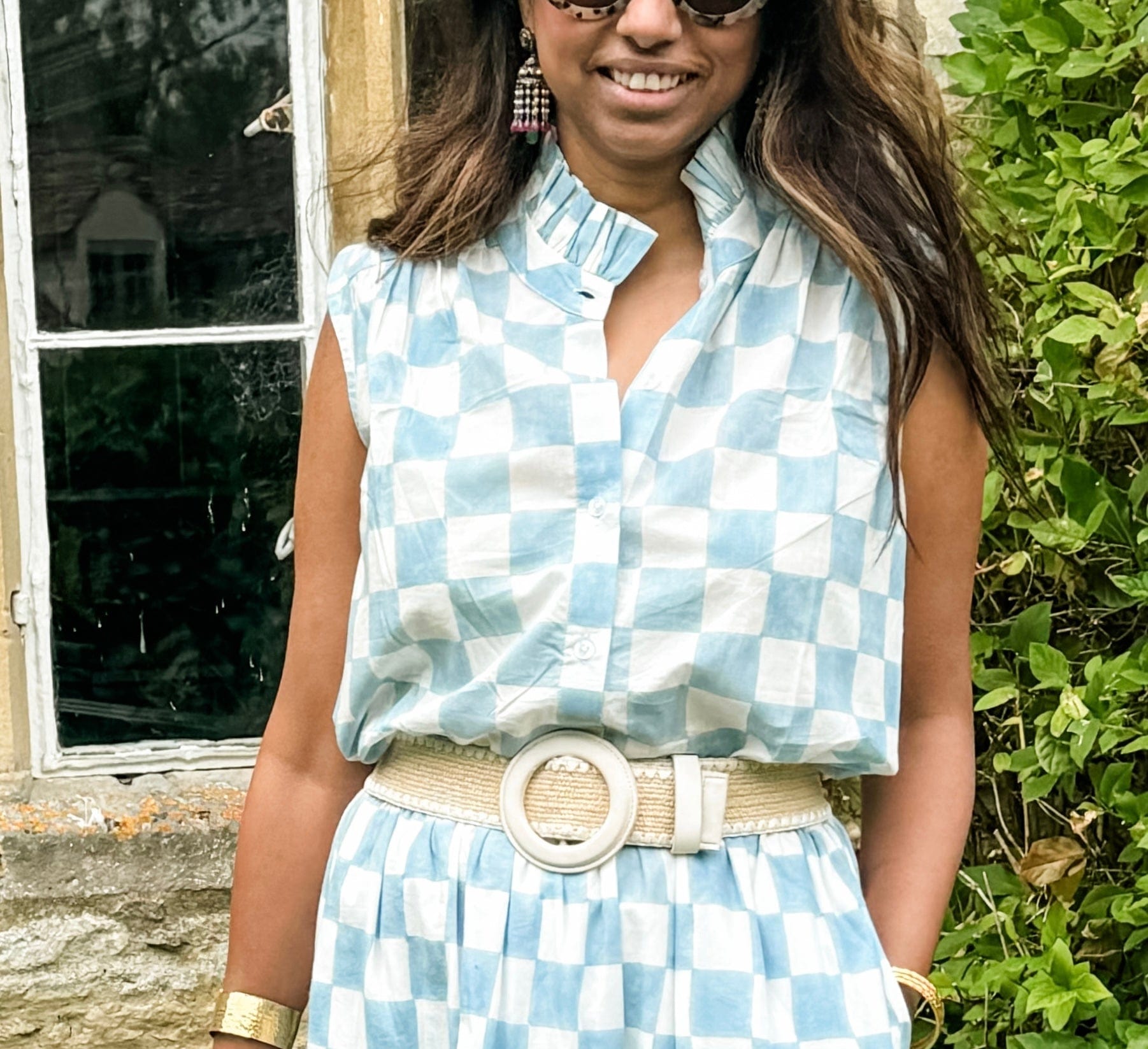 The Malabar Collective Tops Greta Checkers Top