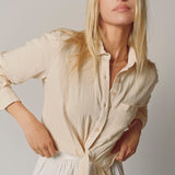 The Shirt Color Core Long Sleeve Shirts Sand / XXS The Super Relaxed Boyfriend Shirt in Gauze