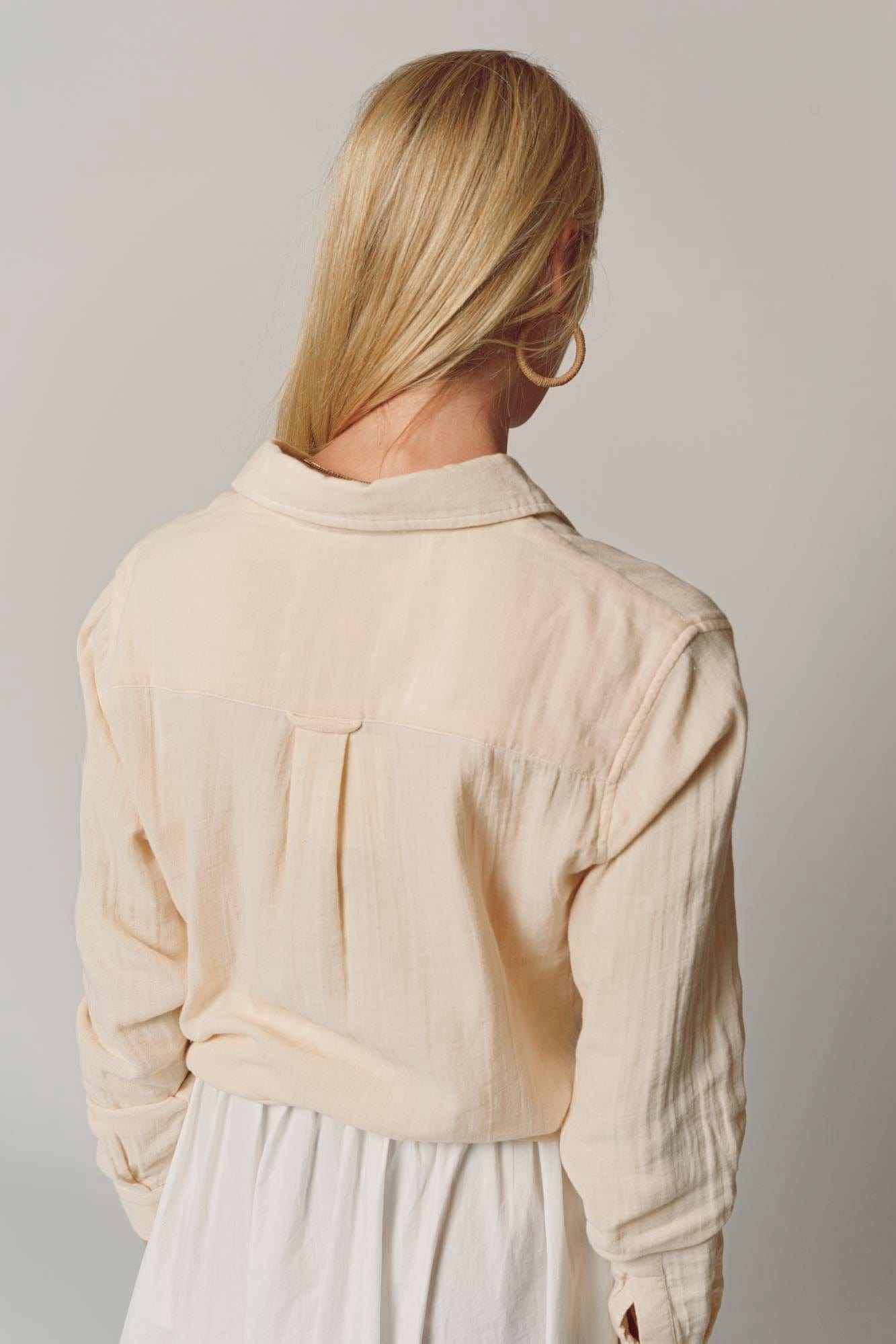 The Shirt Color Core Long Sleeve Shirts The Super Relaxed Boyfriend Shirt in Gauze