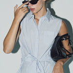 The Shirt Dresses The Sleeveless Wrap Front Dress