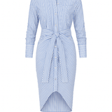 The Shirt Dresses Light Blue/White / XS The Wrap Front Dress
