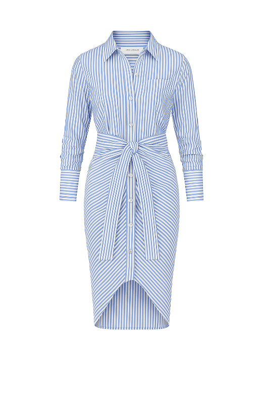 The Shirt Dresses Light Blue/White / XS The Wrap Front Dress