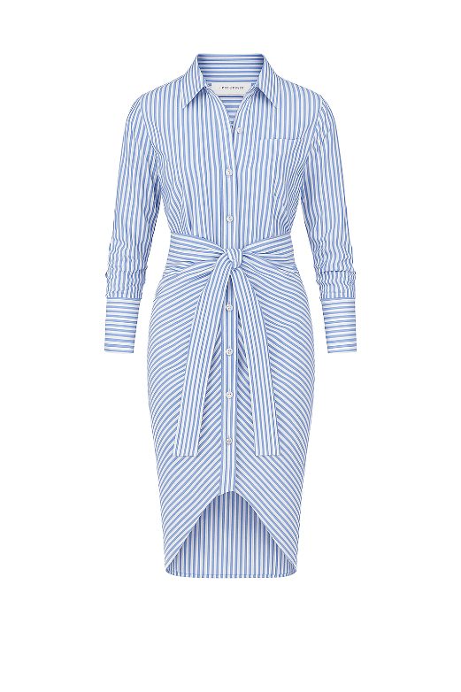 The Shirt Dresses Light Blue/White / XS The Wrap Front Dress