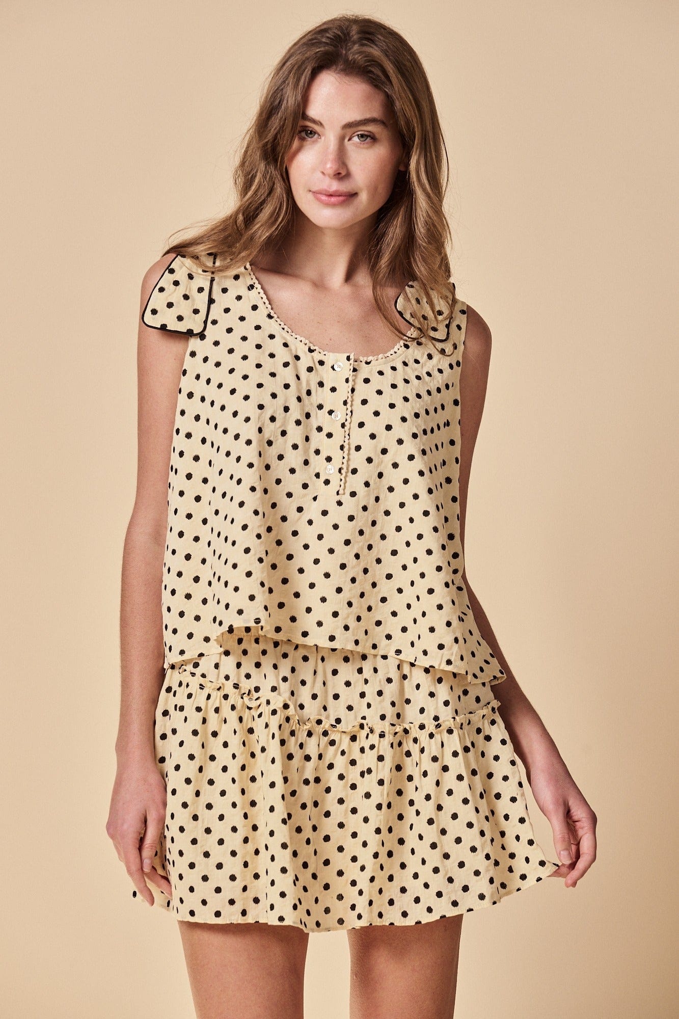 The Shirt Skirts Cream polka dot / XS The Miniskirt