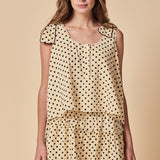 The Shirt Sleeveless Shirts Cream polka dot / XS The Jess Shirt