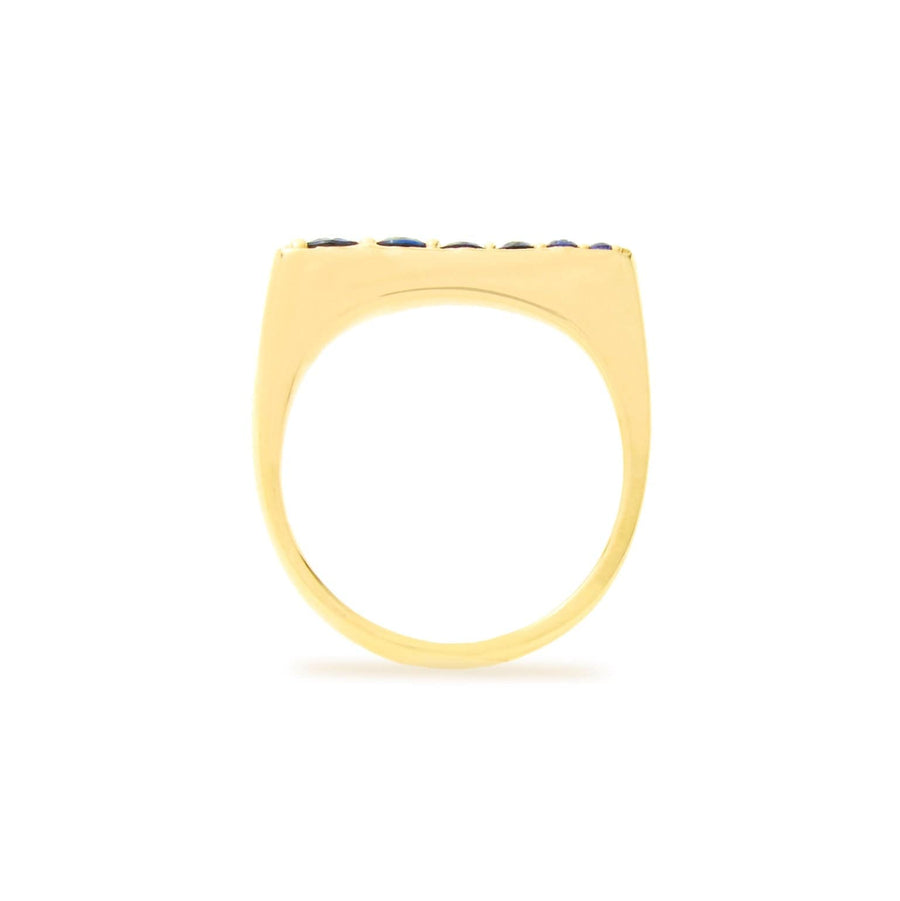 The Edge Tapered Stacking Ring - Blue Sapphire