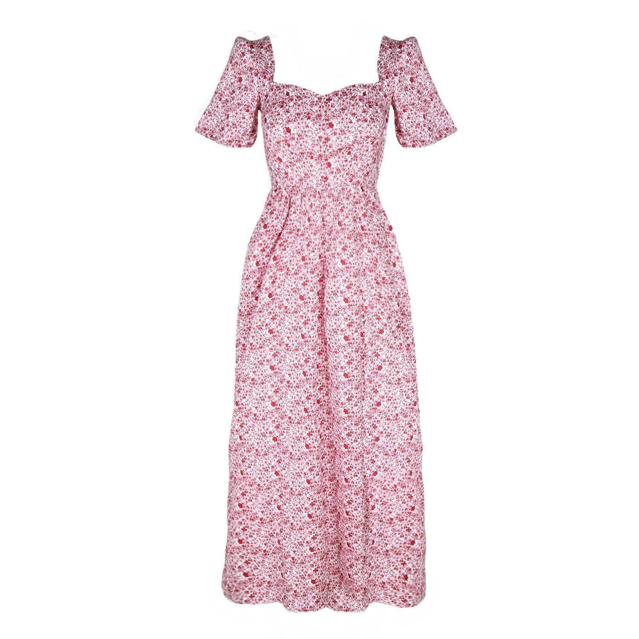 Beatrice Maxi Dress Pink + Milky White Liberty