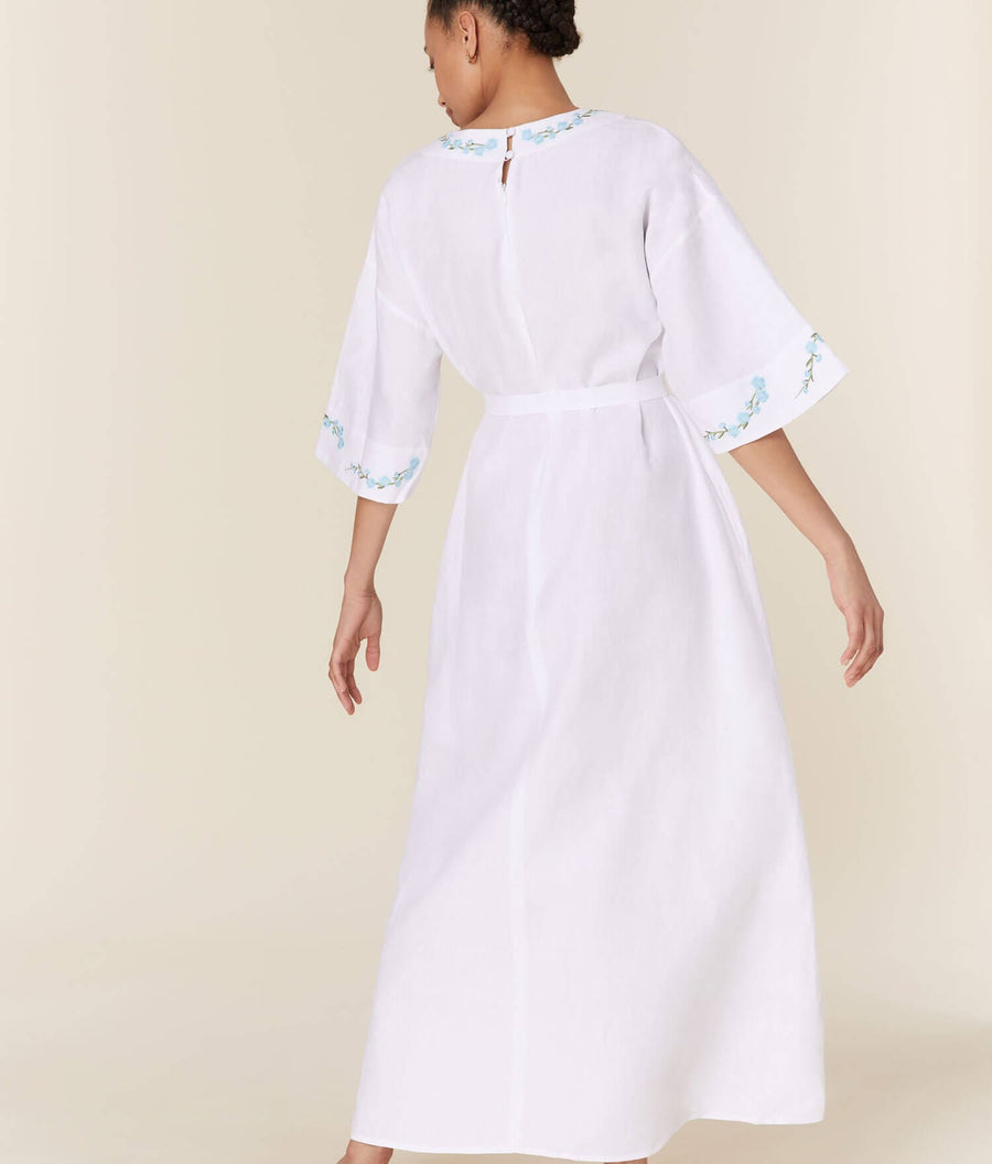 The Kepez Kaftan Dress - Linen - White